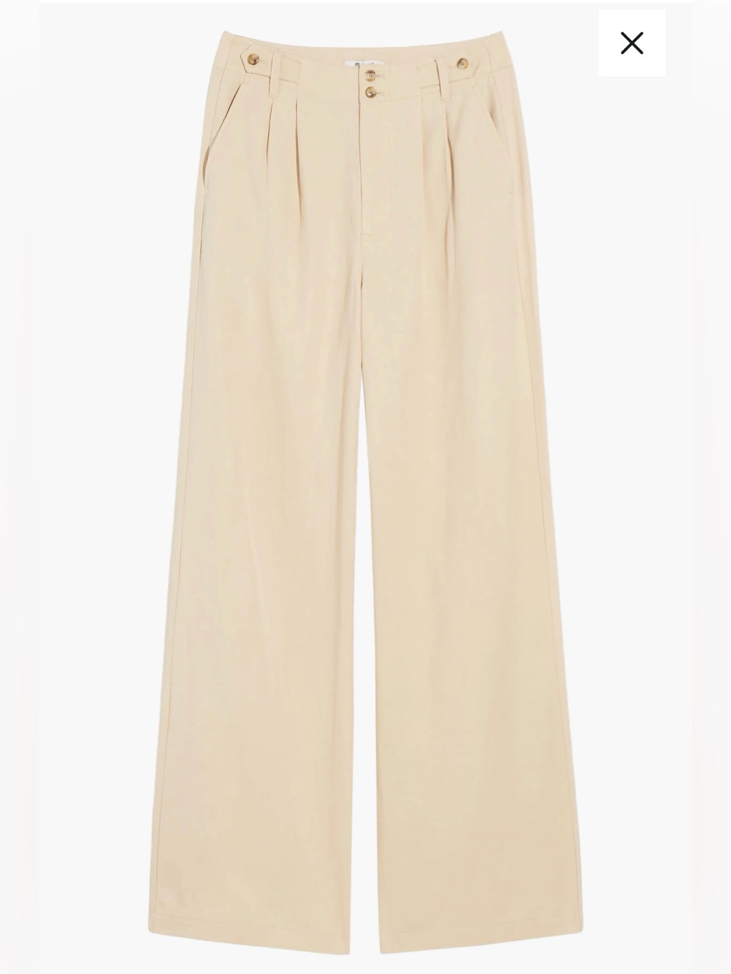 Madewell Wide Leg Cream Coloured Linen Blend Pants For Women